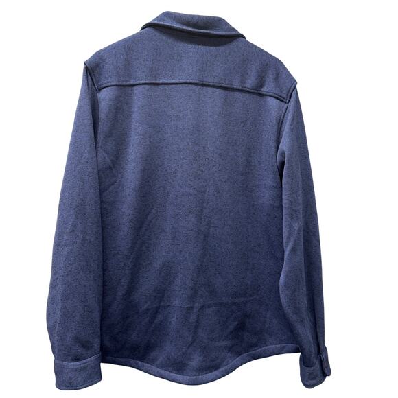 Eddie Bauer Shacket Mens Large Blue Sweater Fleece Shirt Jacket Snap Up NEW - Picture 3 of 8